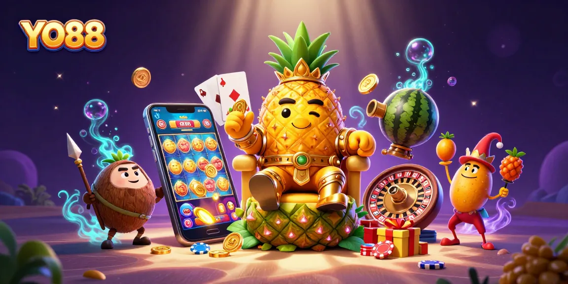 Engage in thrilling casino games with YO88 featuring vibrant characters and gaming elements.
